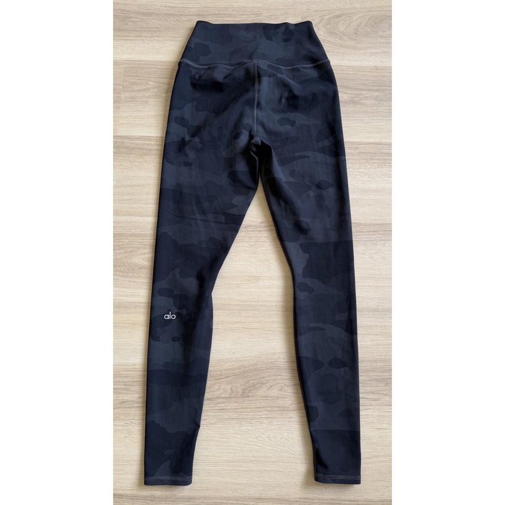 Alo Yoga High-Waist Camo Vapor Legging 28" Womens S Athletic Stretch Black Gray